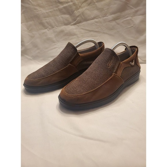 Buruijing Mens Slip On Loafer Style Shoes Size 10 Brown With Slip Resistant Sole - Picture 2 of 7